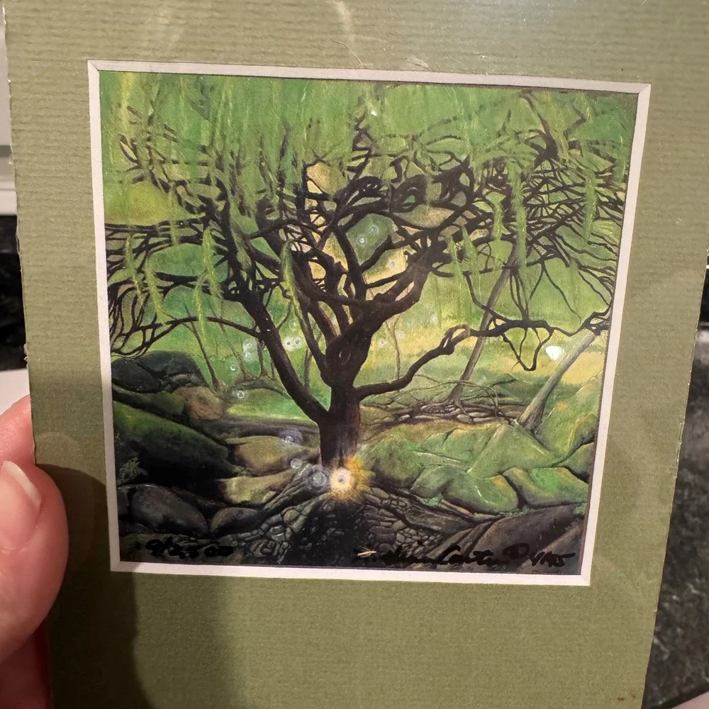 New Sealed Handpainted Prints Tree and Galactic Arm in Arm Friendship